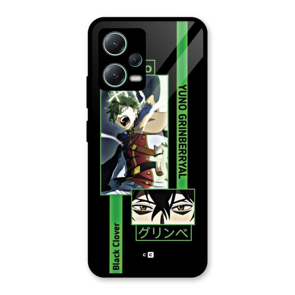 Yuno Black Clover Glass Back Case for Poco X5