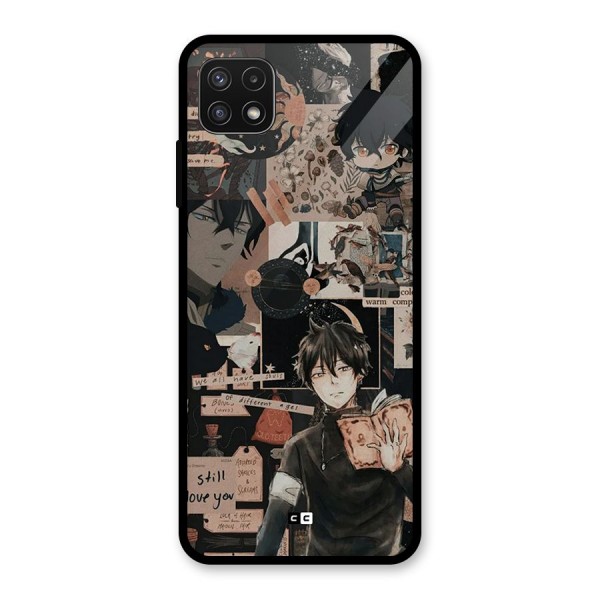 Yuno Collage Glass Back Case for Galaxy A22 5G