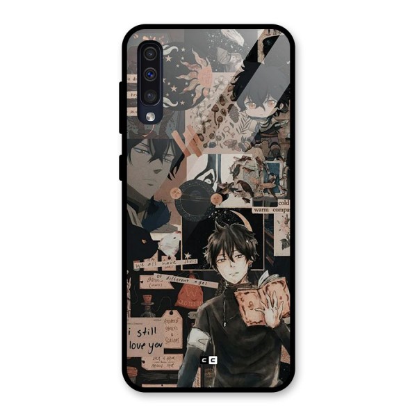 Yuno Collage Glass Back Case for Galaxy A50