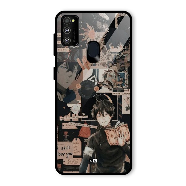 Yuno Collage Glass Back Case for Galaxy M21