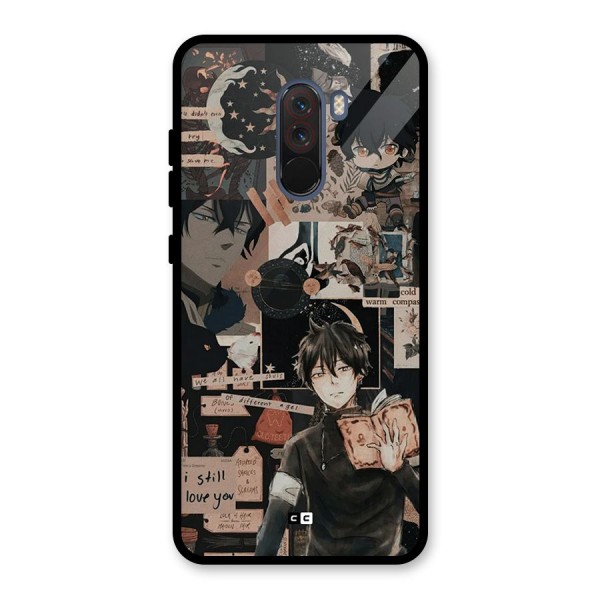 Yuno Collage Glass Back Case for Poco F1