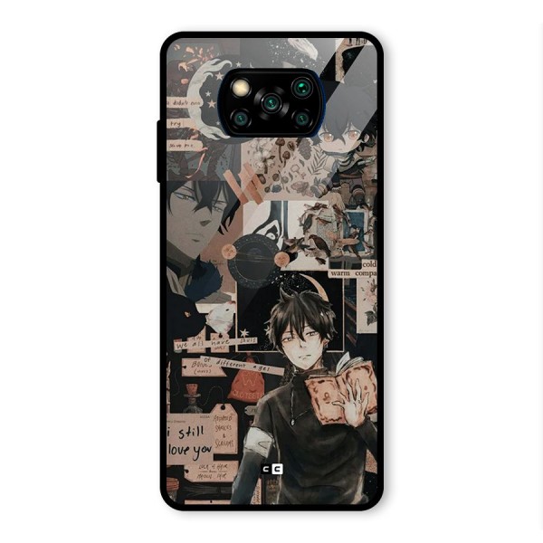 Yuno Collage Glass Back Case for Poco X3 Pro