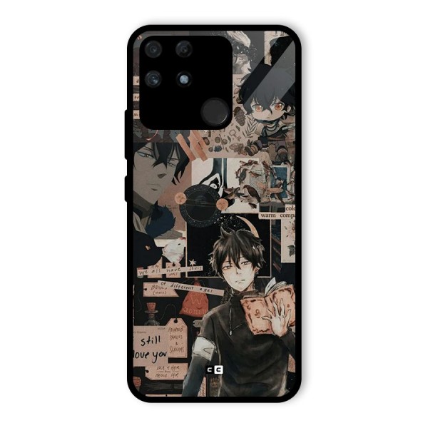 Yuno Collage Glass Back Case for Realme Narzo 50A