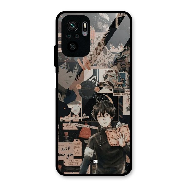 Yuno Collage Glass Back Case for Redmi Note 10