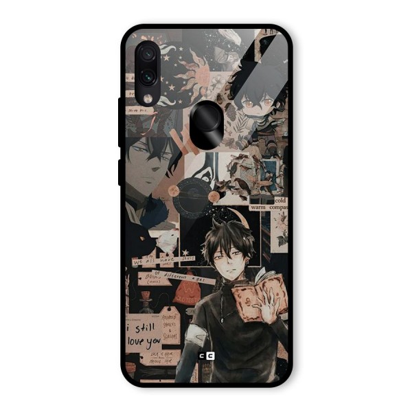 Yuno Collage Glass Back Case for Redmi Note 7