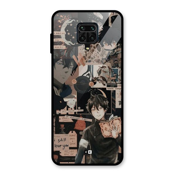 Yuno Collage Glass Back Case for Redmi Note 9 Pro