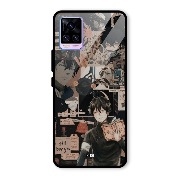 Yuno Collage Glass Back Case for Vivo V20 Pro