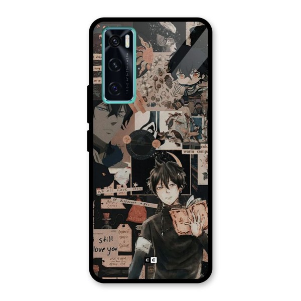 Yuno Collage Glass Back Case for Vivo V20 SE