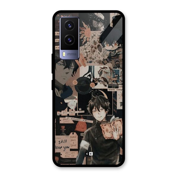 Yuno Collage Glass Back Case for Vivo V21e 5G