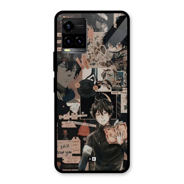 Yuno Collage Glass Back Case for Vivo Y21G