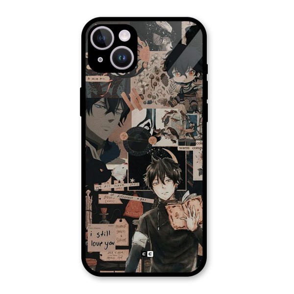 Yuno Collage Glass Back Case for iPhone 14 Plus