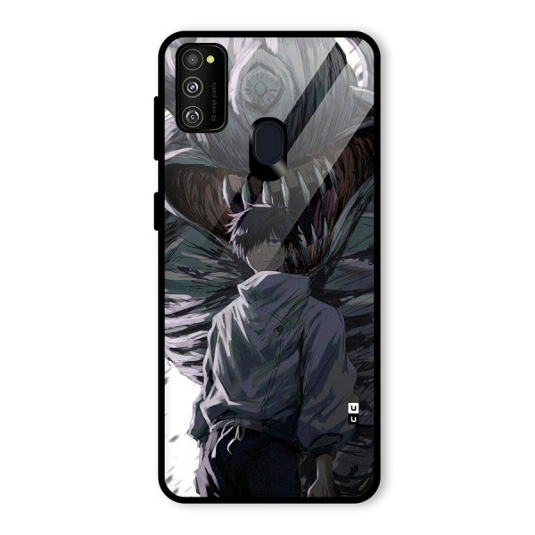 Yuta Strongest Curse User Glass Back Case for Galaxy M21