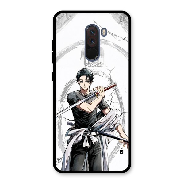 Yuta With Katana Glass Back Case for Poco F1