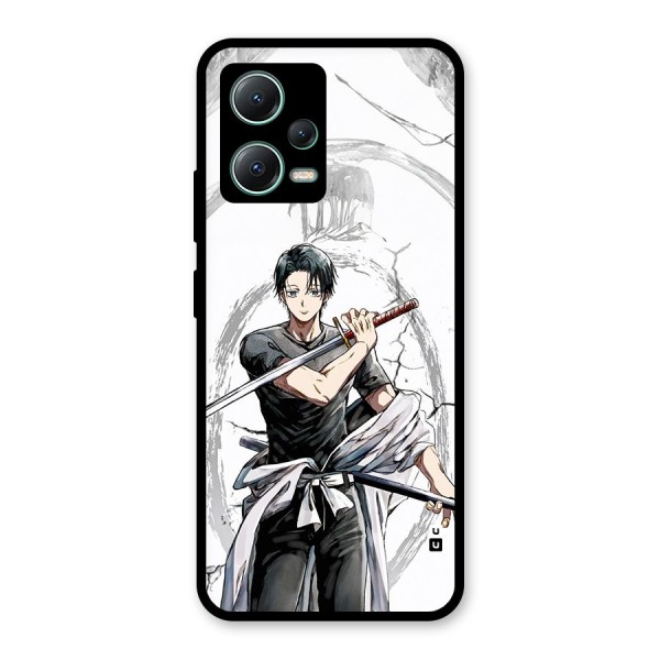 Yuta With Katana Glass Back Case for Poco X5