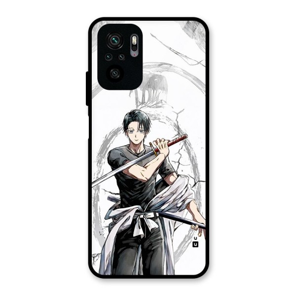 Yuta With Katana Glass Back Case for Redmi Note 10