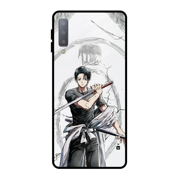 Yuta With Katana Metal Back Case for Galaxy A7 (2018)