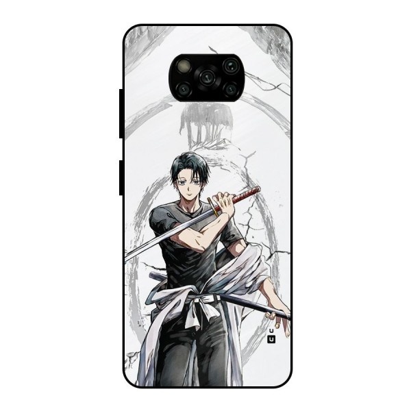 Yuta With Katana Metal Back Case for Poco X3