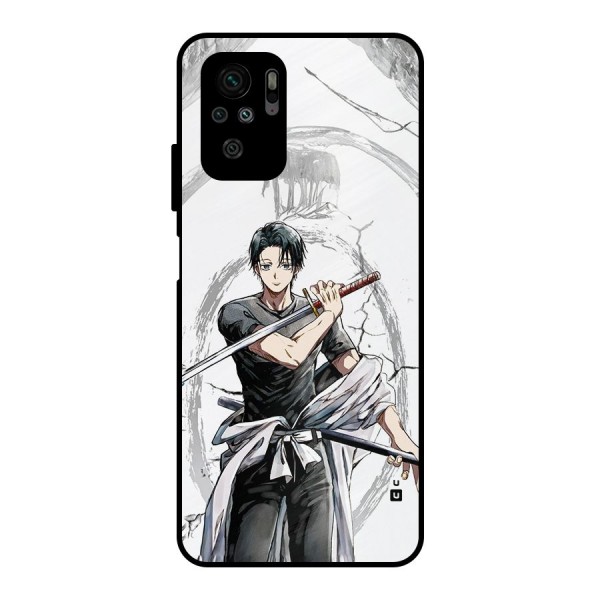 Yuta With Katana Metal Back Case for Redmi Note 10