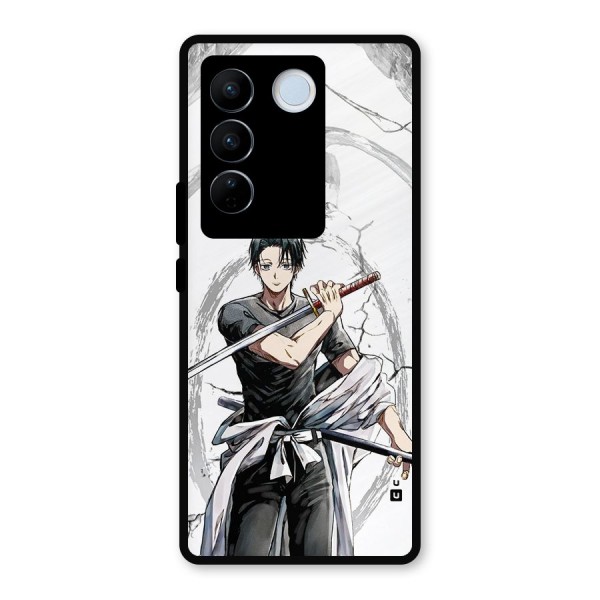 Yuta With Katana Metal Back Case for Vivo V27 Pro