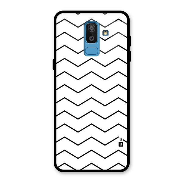 ZigZag Simple Classic Lines Glass Back Case for Galaxy J8