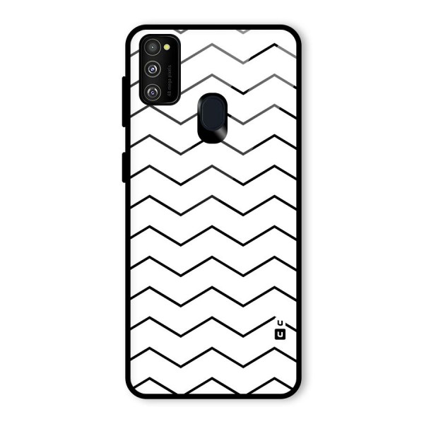 ZigZag Simple Classic Lines Glass Back Case for Galaxy M21