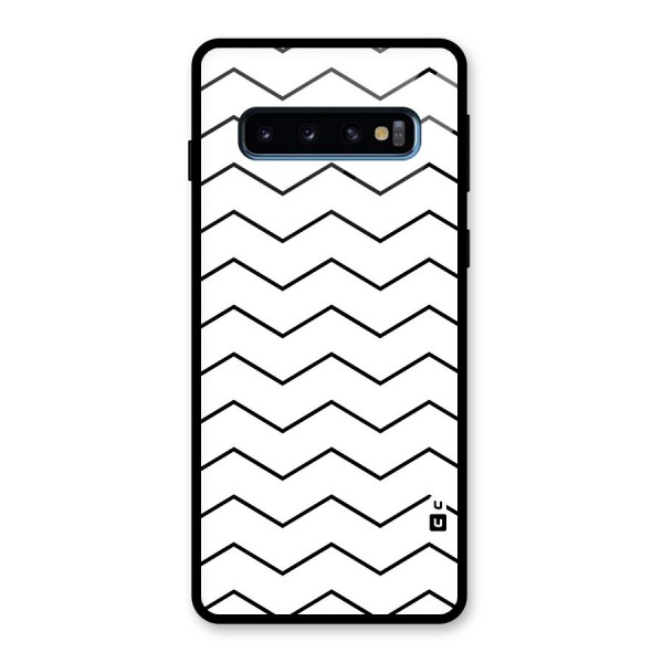 ZigZag Simple Classic Lines Glass Back Case for Galaxy S10