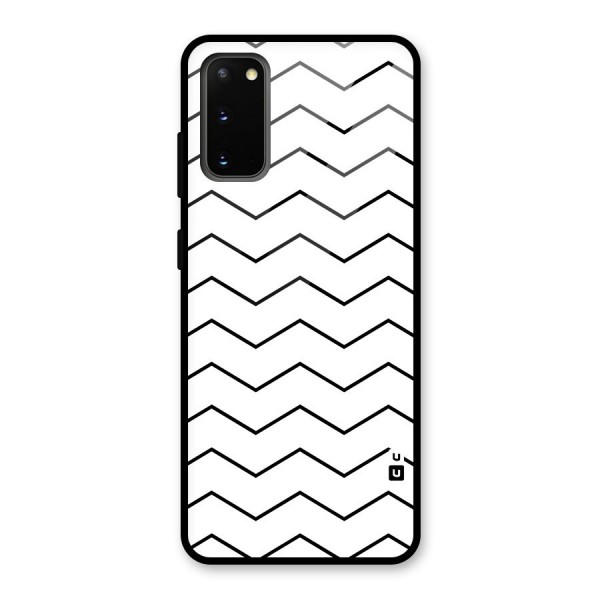 ZigZag Simple Classic Lines Glass Back Case for Galaxy S20