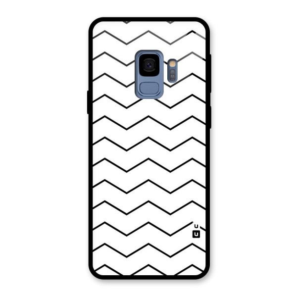 ZigZag Simple Classic Lines Glass Back Case for Galaxy S9