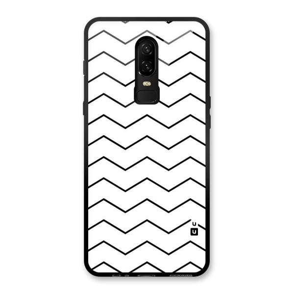 ZigZag Simple Classic Lines Glass Back Case for OnePlus 6