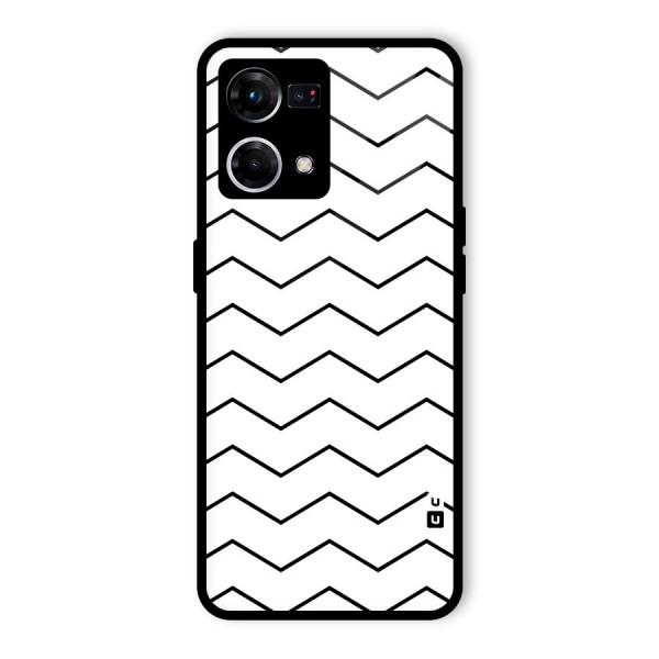 ZigZag Simple Classic Lines Glass Back Case for Oppo F21 Pro 4G