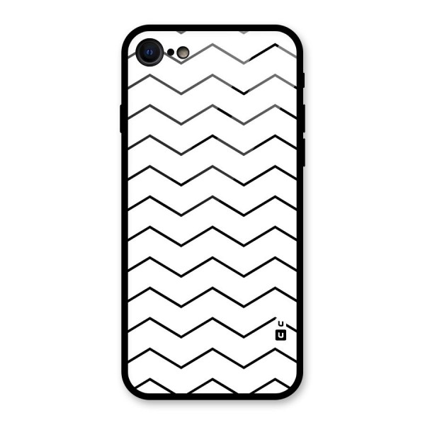 ZigZag Simple Classic Lines Glass Back Case for iPhone 8