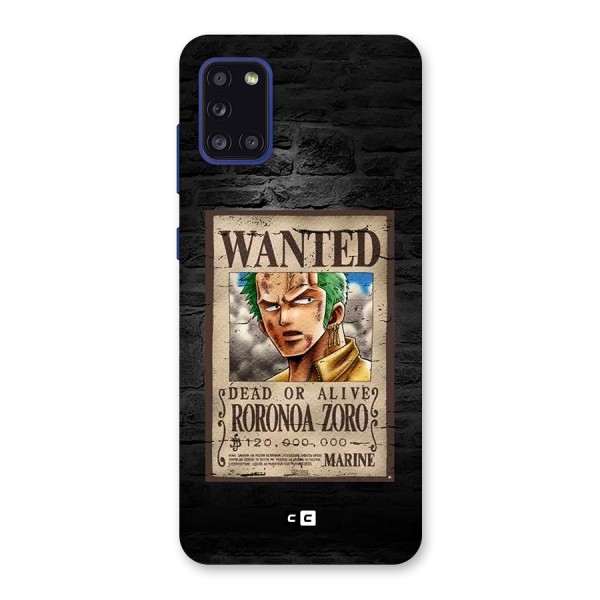 Zoro Wanted Back Case for Galaxy A31