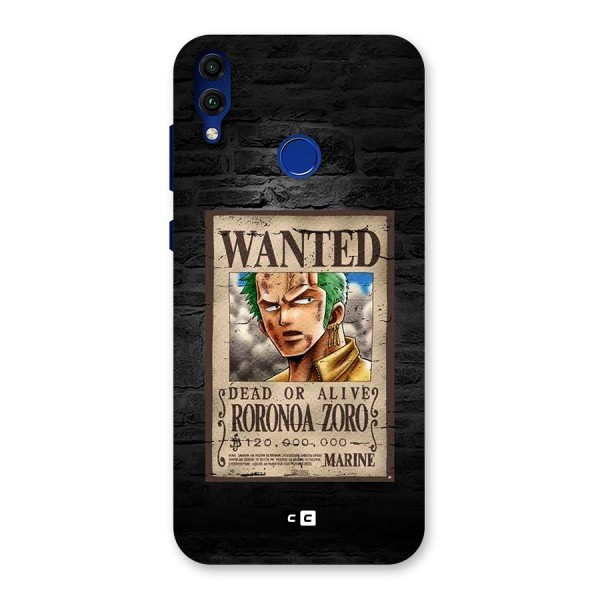 Zoro Wanted Back Case for Honor 8C