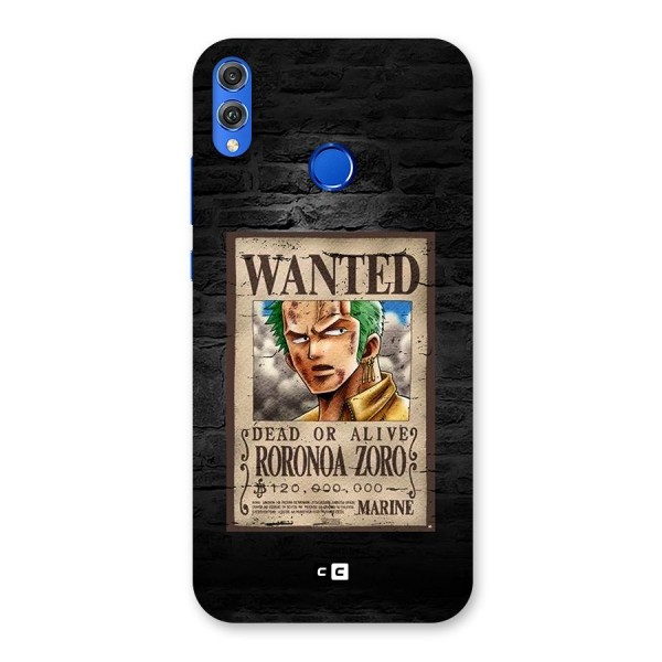Zoro Wanted Back Case for Honor 8X