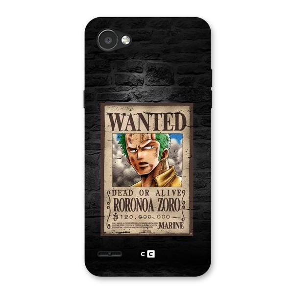 Zoro Wanted Back Case for LG Q6