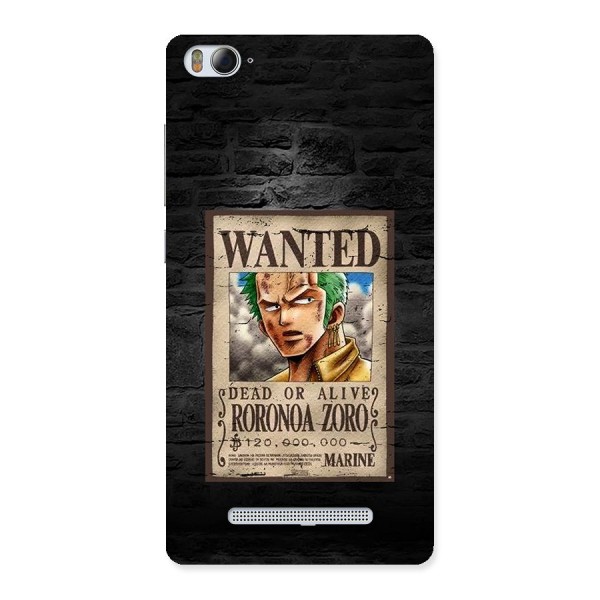 Zoro Wanted Back Case for Mi4i