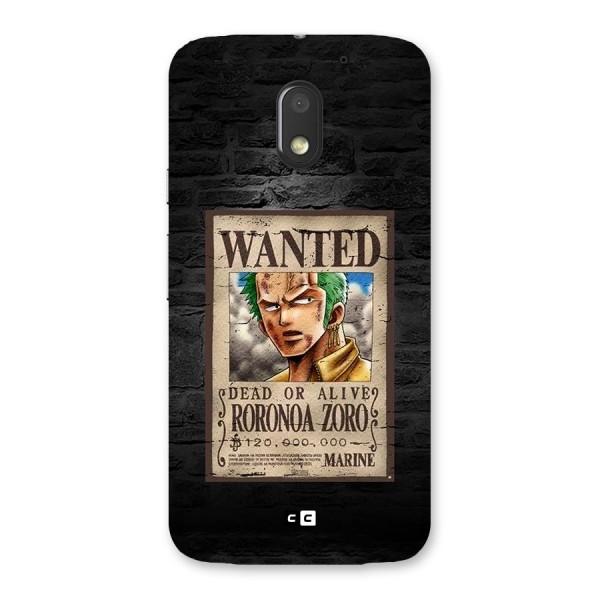 Zoro Wanted Back Case for Moto E3 Power