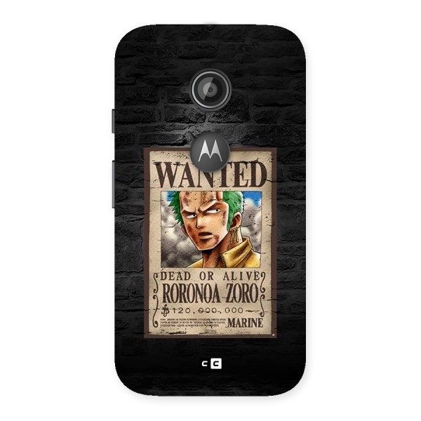 Zoro Wanted Back Case for Moto E 2nd Gen