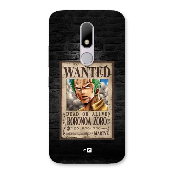 Zoro Wanted Back Case for Moto M