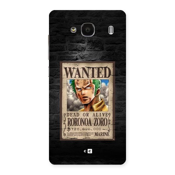 Zoro Wanted Back Case for Redmi 2s