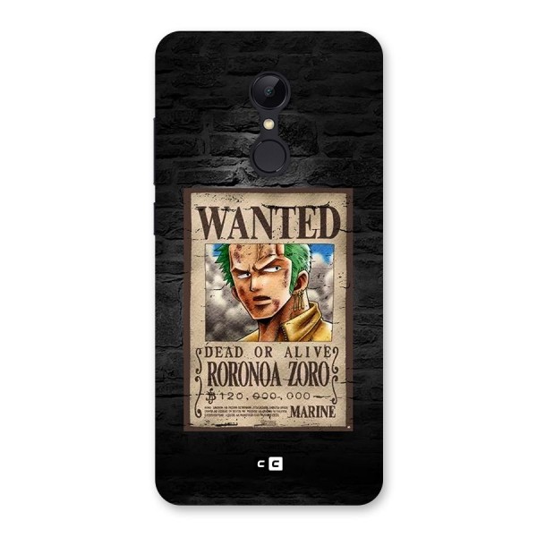 Zoro Wanted Back Case for Redmi 5