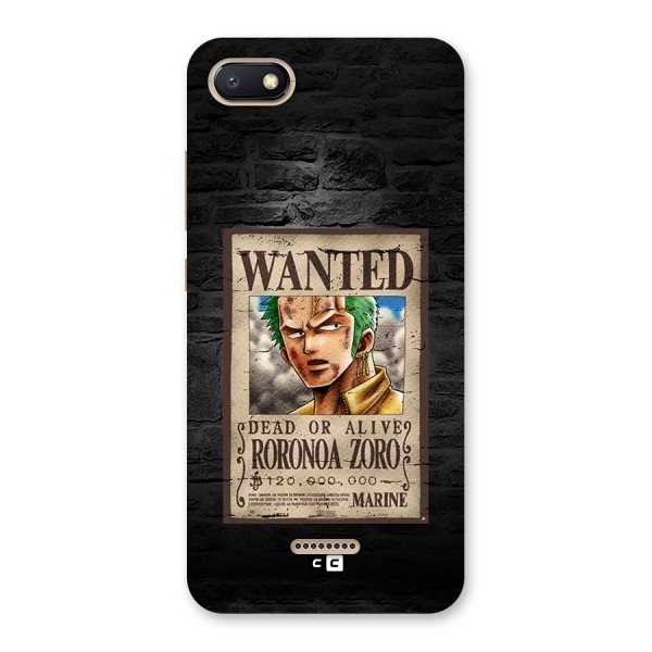 Zoro Wanted Back Case for Redmi 6A