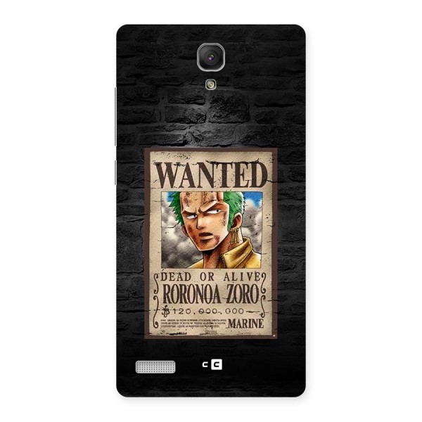 Zoro Wanted Back Case for Redmi Note 4