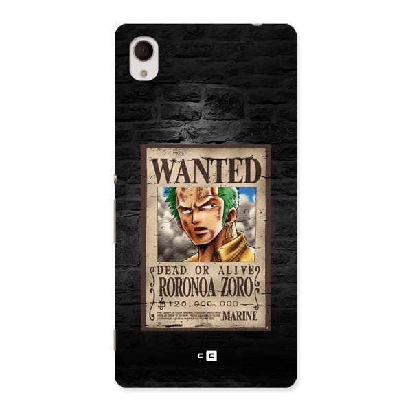 Zoro Wanted Back Case for Xperia M4