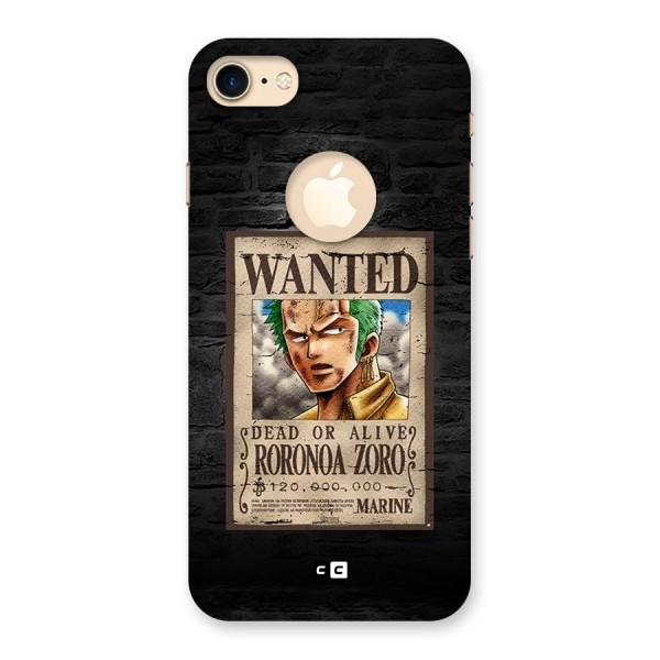 Zoro Wanted Back Case for iPhone 8 Logo Cut