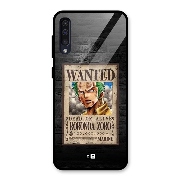 Zoro Wanted Glass Back Case for Galaxy A50s