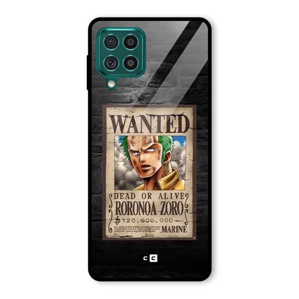 Zoro Wanted Glass Back Case for Galaxy F62