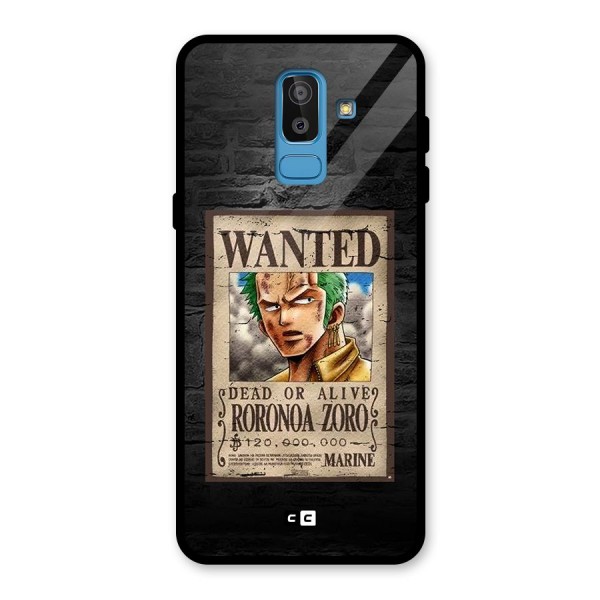 Zoro Wanted Glass Back Case for Galaxy J8