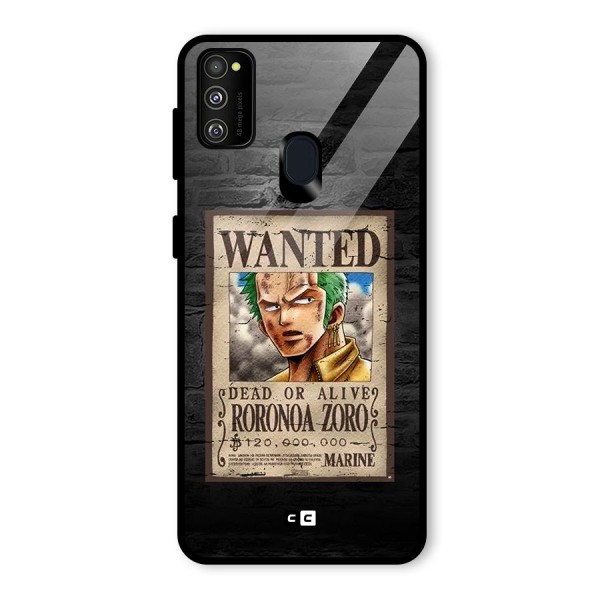 Zoro Wanted Glass Back Case for Galaxy M21