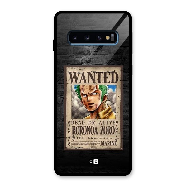 Zoro Wanted Glass Back Case for Galaxy S10